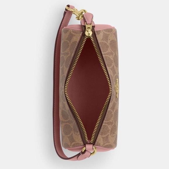 Coach Nolita Barrel Bag In Colorblock Signature Canvas CY040 in Pink petal NWT - Picture 3 of 11